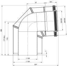 Atec Bogen PolyClassic 87°, konzentrisch, DN 100/150