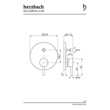 Herzbach DEEP iX Wannenbatterie Farbset Edelstahl