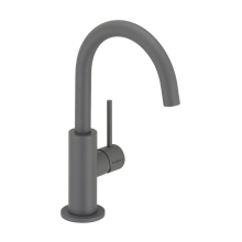 Herzbach DEEP GREY WT-Einlochbat. Slim M-Size Griff seitl. ohne Ablauf Grau matt