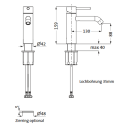 Herzbach DEEP GREY WT-Einlochbatterie M-Size 130mm ohne...
