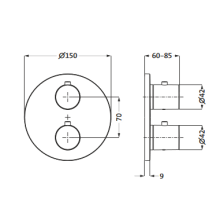 Herzbach LIVING Thermostat-Farbset 1 Verbraucher rund rund Grau matt