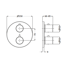 Herzbach LIVING Thermostat-Farbset 2 Verbraucher rund rund Grau matt
