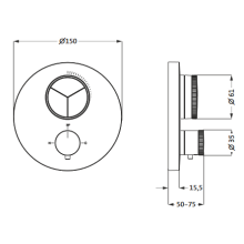 Herzbach LIVING PUSH Thermostat-Farbset 3 Verbraucher rund rund Grau matt