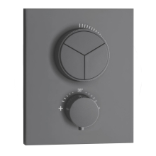 Herzbach LIVING PUSH Thermostat-Farbset 3 Verbraucher eckig rund Grau matt