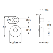 Herzbach LOGIC XL 1 / 1+ Thermostat-Farbset 2 Blenden/Griffe rund Grau matt