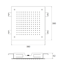 Herzbach LIVING SPA Deckeneinbau-Regenbrause 380x380mm Grau matt