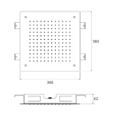 Herzbach LIVING SPA Deckeneinbau-Regenbrause 380x380mm...