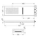 Herzbach LIVING SPA Wand-Regenbrause 537x165mm...