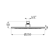 Herzbach LIVING SPA Slim-Regenbrause Ø250mm Grau matt