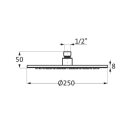 Herzbach LIVING SPA Slim-Regenbrause Ø250mm Grau matt