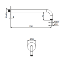 Herzbach LIVING SPA Wandarm 350mm 70 rund gewinkelt Grau...