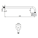 Herzbach LIVING SPA Wandarm 420mm 70 rund gewinkelt Grau...