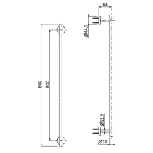 Herzbach LIVING Badetuchhalter 800mm Grau matt
