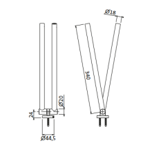 Herzbach LIVING Handtuchhalter 340mm zweiteilig Grau matt