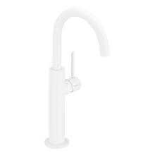 Herzbach DEEP WHITE WT-Einlochbat. Slim L-Size Schaft Griff seitl. o. Ablauf Weiß matt