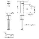 Herzbach DEEP WHITE WT-Einlochbatterie M-Size 130mm ohne...