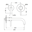 Herzbach DEEP WHITE Waschtisch-Wandbatterie Farbset 210mm...