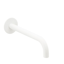 Herzbach DEEP WHITE Wandauslauf 240mm rund gewinkelt Weiß matt