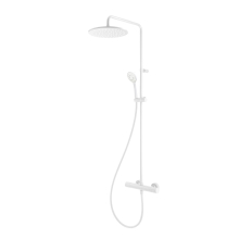 Herzbach LIVING SPA Duschsäule RB 250mm rund Multihandbrause Weiß matt