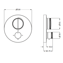 Herzbach LIVING PUSH Thermostat-Farbset 2 Verbraucher rund rund Weiß matt