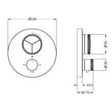 Herzbach LIVING PUSH Thermostat-Farbset 3 Verbraucher rund rund Weiß matt