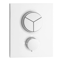Herzbach LIVING PUSH Thermostat-Farbset 3 Verbraucher eckig rund Weiß matt