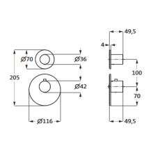 Herzbach LOGIC XL 1 / 1+ Thermostat-Farbset 2 Blenden/Griffe rund Weiß matt