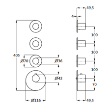 Herzbach LOGIC XL 3 Thermostat-Farbset 4 Blenden/Griffe rund Weiß matt
