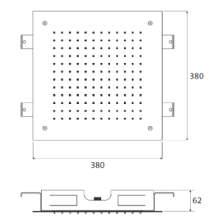 Herzbach LIVING SPA Deckeneinbau-Regenbrause 380x380mm Weiß matt