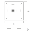 Herzbach LIVING SPA Deckeneinbau-Regenbrause 380x380mm...