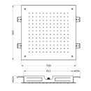 Herzbach LIVING SPA Deckeneinbau-Regenbrause 500x500mm...