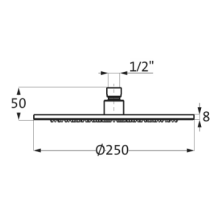 Herzbach LIVING SPA Slim-Regenbrause Ø250mm Weiß matt