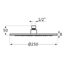Herzbach LIVING SPA Slim-Regenbrause Ø250mm...