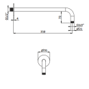 Herzbach LIVING SPA Wandarm 350mm 70 rund gewinkelt...