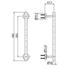 Herzbach LIVING Wannengriff 300mm Weiß matt