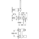 Grohe Wannen-Hebelmischer Eurocube Wandmontage mit...
