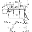 Grohe Einhandmischer Wanne Eurocube 4-Loch-WRM m Ausl u...