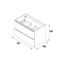 Waschtischunterschrank MONTERREY 800 2 Schubladen White...