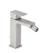Herzbach CEO iX-finish Bidet-Einlochbatterie mit Ablauf Edelstahlfinish