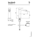 Herzbach CEO iX-finish Bidet-Einlochbatterie mit Ablauf...