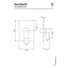 Herzbach CEO Brausebatterie Farbset Chrom