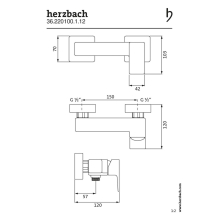 Herzbach CEO BLACK Brausebatterie Aufputz Schwarz matt