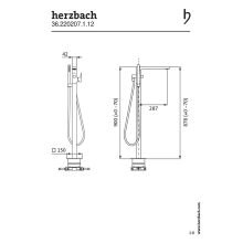 Herzbach CEO BLACK Wanneneinlaufsäule Schwarz matt