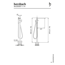 Herzbach CEO iX-finish Wanneneinlaufsäule Edelstahlfinish