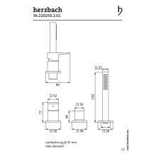 Herzbach CEO Dreiloch-Wannenarmatur ohne Auslauf Chrom