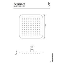 Herzbach LIVING SPA Regenbrause 220x220mm soft Chrom
