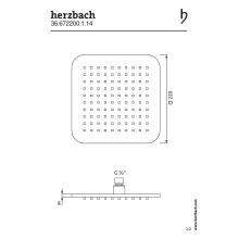 Herzbach LIVING SPA Regenbrause 220x220mm soft Edelstahlfinish