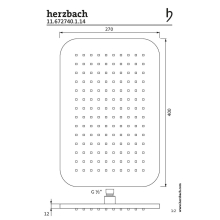 Herzbach LIVING SPA Regenbrause 270x400mm soft Edelstahlfinish