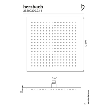 Herzbach LIVING SPA Slim-Regenbrause 300x300mm Edelstahlfinish