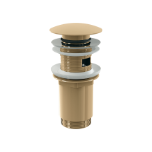 alcadrain Ablaufventil für die Waschbecken CLICK/CLACK 5/4" Ganzmetal mit Überlauf, großer Stopfen, GOLD-Glanz